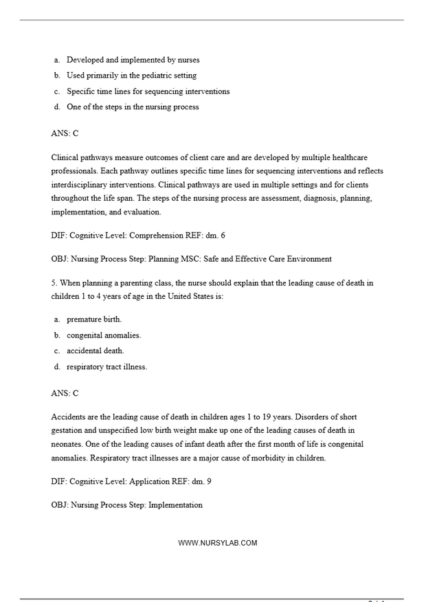 Bright Futures Guidelines for Health Supervision of Infants, Children, and Adolescents, 4th Edition Test Bank